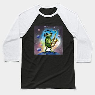 Sax Frog in Space Baseball T-Shirt